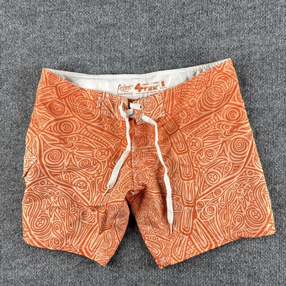 Pelagic X Carol Lynne Shorts Men S Orange Boardshorts Stretch Tek Surf Fishing